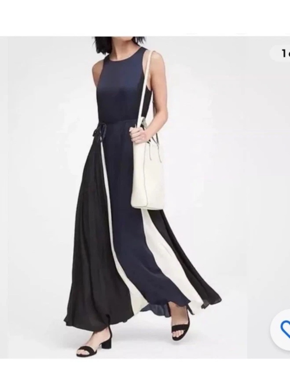 Banana Republic Sleevelss Color Block Maxi Length Dress Size 4P NWT - Picture 3 of 9